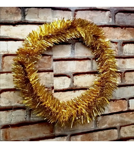PİLLİ GÜN IŞIĞI LED IŞIKLI GARLAND 5 METRE IŞIKLI PARLAK METALİK GOLD ÇAM DALI IŞIKLI GOLD GARLAND
