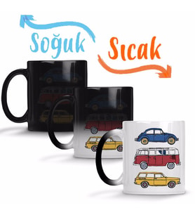 Vintage Volkswagen Retro Style Sihirli Kupa Bardak Porselen