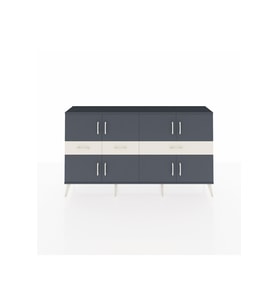 Arges Konsol 5 Raflı 3 Çekmeceli 8 Kapaklı 176x30x99 Antrasit-Antrasit/Aytaşı
