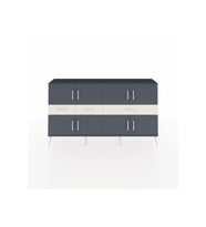 Arges Konsol 5 Raflı 3 Çekmeceli 8 Kapaklı 176x30x99 Antrasit-Antrasit/Aytaşı