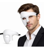 Beyaz Yarım Erkek Maske – Phantom Parti Balo Maskesi