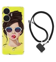 Realme C55 Kılıf Resimli Boyun Askılı İpli Desenli Silikon Lollipop Woman 1416