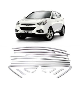 Hyundai ix35 cam çerçevesi tamtur 16 parça 2010-2015 arası uyumlu (Krom)