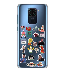 Xiaomi Redmi NOTE 9 Uyumlu Sticker Tasarımlı Şeffaf Telefon Kılıfı