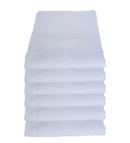 6 lı Ayak İzli Banyo Paspas Pamuklu Ayak Havlusu 50x70 Cm (Beyaz)