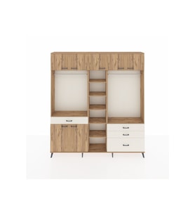 Arges Dolap 11 Raflı 4 Çekmeceli 2 Askılı 220x30x243 Çam-Çam/Aytaşı