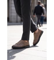 Ayakmod Kum Hakiki Deri Bağcıklı Rahat Tabanlı Erkek Casual Ayakkabı Sneaker 165