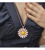 Rose Papatya 925 Ayar Gümüş Kolye (Karışık)