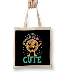 Cute & Funny You're Waffle-y Cute Waffle Pun Bez Çanta Uzun Saplı