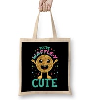 Cute & Funny You're Waffle-y Cute Waffle Pun Bez Çanta Uzun Saplı