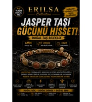 Sertifikalı Jasper Taşı Doğal Taş Bileklik 6 MM Ayarlanabilir Unisex Premium Model - Güç Cesaret