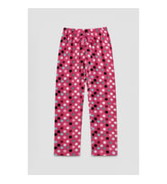 Kadın Renkli Puantiyeli Pembe Polar Pijama Altı