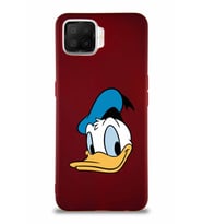 Oppo A73 Soft Premier Kapak Donald Duck-B Tasarımlı Silikon Kılıf - Mürdüm (Şeffaf)