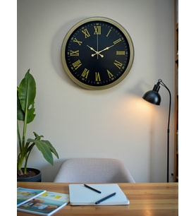 River World Duvar Saati 40 cm  Metal Roma Rakamlı Vintage