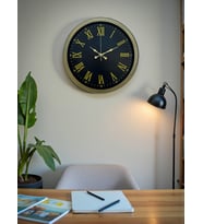 River World Duvar Saati 40 cm  Metal Roma Rakamlı Vintage