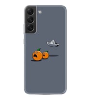 Samsung Galaxy S21 Fe Kılıf Desenli Silikon Güzel Kılıf Orange Escape 1374