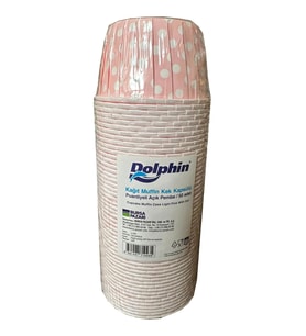 Dolphin Muffin Kağıt Karton Pembe Puantiyeli Cupcake Kek Kalıbı Kapsülü Kabı - 50 Adetlik 1 Paket