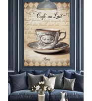 Kahve fincanı Cafe Latte Dekoratif Kanvas - Mdf Ahşap Tablo