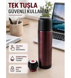 Çift Katmanlı Vakumlu Termos Ofis Araç Kamp İçin Paslanmaz Çelik Termos