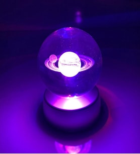 3d Samanyolu Temalı Satürn Gezegen Işıklı Cam Küre & Satürn Gezegen Küre Led Işıklı