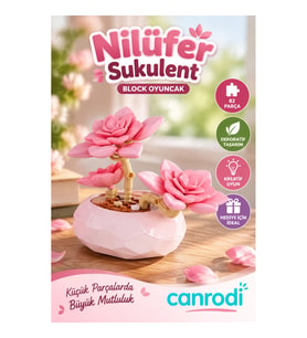 P655064 PANLOS PEMBE NİLÜFER SUKULENT MODEL 82 PARÇA BLOCK OYUNCAK