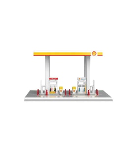 CCA 1/64 Shell Gaz Benzin İstasyonu Shell Benzinlik Diorama Maketi