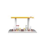 CCA 1/64 Shell Gaz Benzin İstasyonu Shell Benzinlik Diorama Maketi