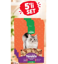 Kiwi Pets Kyct-50354 Yammies Fırında Kavrulmuş Tavuklu Morina Balığına Sarılmış Kedi Ödül Maması 80 gr 5Lİ SET