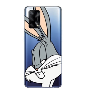 Oppo A74 Uyumlu Bugs Bunny Desenli Şeffaf Telefon Kılıfı