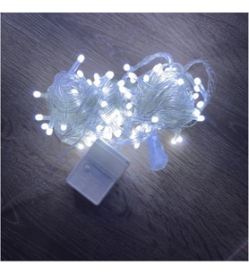 pilelistore 10 M 100 Led Damla Uçlu Beyaz Işık Şeffaf Kablo MZ-17-1