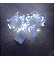 pilelistore 10 M 100 Led Damla Uçlu Beyaz Işık Şeffaf Kablo MZ-17-1