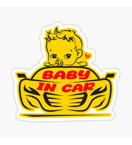 Arabada Bebek Var Sticker oto Yapıştırma Etiket 18cm MD26