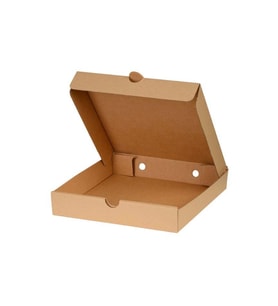 Baskılı E Dalga Kare Kıymalı Peynirli Pide Kutusu Kraft Karton - 26x26x4 Cm. - 100 Adet (Kahverengi)