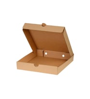 Baskılı E Dalga Kare Kıymalı Peynirli Pide Kutusu Kraft Karton - 26x26x4 Cm. - 100 Adet (Kahverengi)