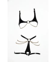 Mulvxbrf Brf02 Siyah Harness Takım Zincir Detaylı Deri Vücut Aksesuarı - Brf1384 (Mulvix)