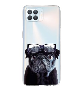 PrintiFy Oppo Reno 4 Lite ile Uyumlu Köpek 3 Kamera Korumalı Şeffaf Kılıf