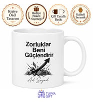 Zorluklar Beni Güçlendirir Motivasyonlu Sporcu ve Öğrenci Kupası Hediye Bardak