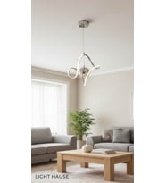 LİGHT HOUSE Tek Toplu Sarmal Oturma Odası Avize (Silver)