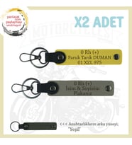 Yolların Sürücülerine, İsim Plaka ve 0 Rh (+) Kan Grubu Yazılı 2'li Anahtarlık Set, Kül Gri-Sarı-Ysl (Çok Renkli)