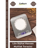 #HassasTerazi Paslanmaz Çelik Metal 5 Kg 1 Gr Hassas LCD Ekran Gümüş Şık Lüx Dijital Mutfak Terazisi