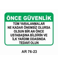 İŞ GÜVENLİĞİ UYARI LEVHASI 1 ADET PVC 21 X 29CM