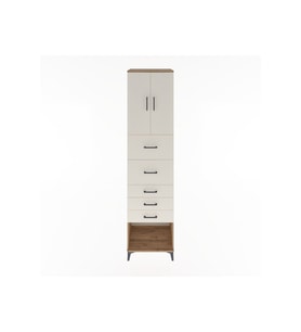 Hyperion Dolap 2 Raflı 5 Çekmeceli 2 Kapaklı 60x44x243 Çam-Aytaşı