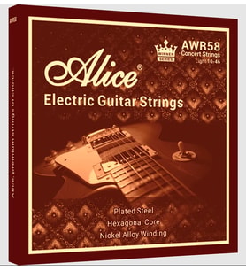Alice AWR58-L Elektro Gitar Teli (10-46 Light)  Özel Alaşımlı Nikel Kaplama Parlak Tizler ve Tok Alt Frekanslar