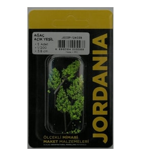 JORDANIA MAKET ÖLÇEKLİ JE03P-124038 AÇIK YEŞİL AĞAÇ 1/200 3.8cm. 5'Lİ TEK PAKET