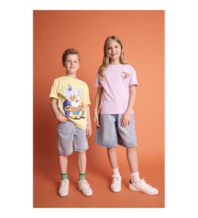 Defacto Baskılı Sarı Erkek Çocuk T-Shirt H7922A8/YL273