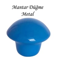 Mavi Mantar Düğme Kulp Çocuk Bebek Mobilya Çekmece Dolap Kapak Kulbu Metal Kulp Aksesuarları Vidalı