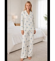 Night Kadın Desenli Relaxed Pijama Takımı 4661