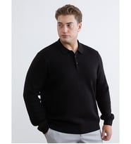 LCWAIKIKI Classic Siyah Polo Yaka Erkek Triko Kazak