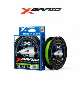 YGK X035 BRAID CORD PE X4 150M 2.7KG 0.09 FLUO GREEN