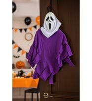 Halloween Cadılar Bayramı İskelet Çığlık Mor-Beyaz Kapı Süsü